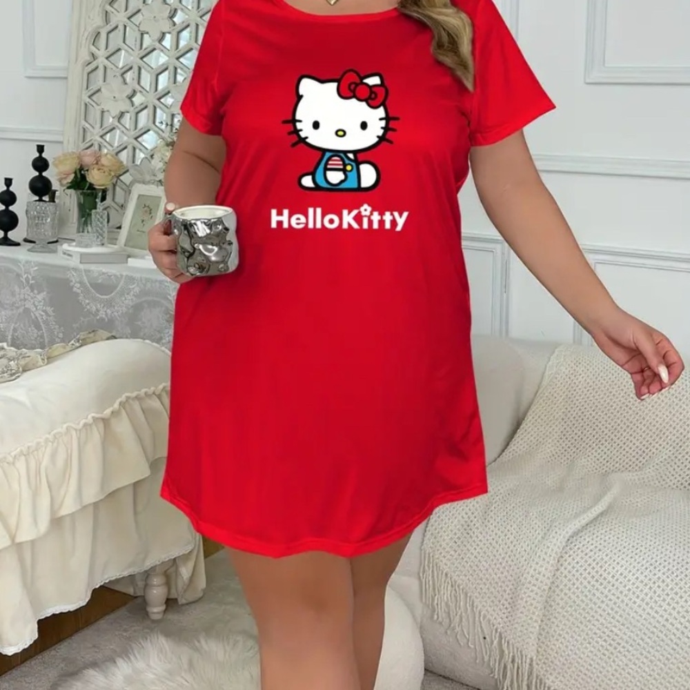 Hello Kitty Red Short Sleeve Nightshirt - Picture 3 of 6